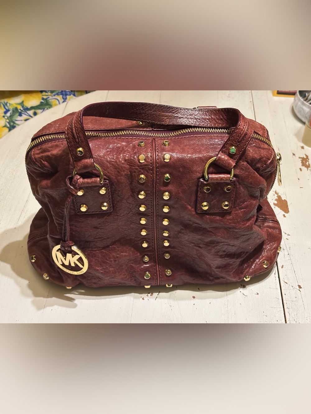 Michael Kors Astor Studded Satchel